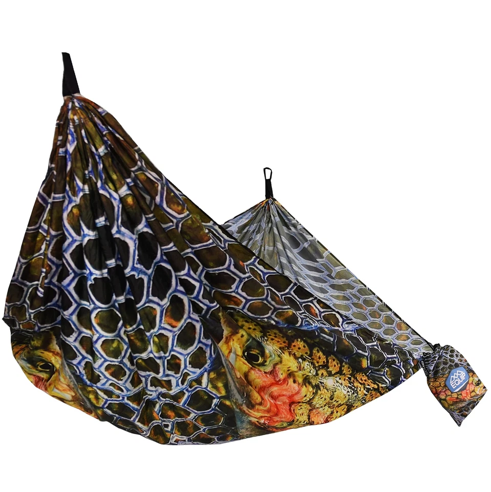 EQUIP Photo Real One Person Travel Hammock Trout Fish Pattern