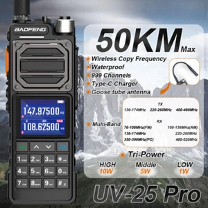 Aggiornamento per BAOFENG UV-25 Walkie Tactical Talkie Full Band 999CH copia frequenza - Foto 1 di 38