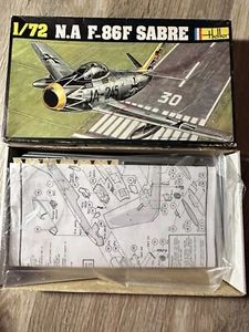 #37 Vintage Heller 1/72 N.A F-86F F-86 SABRE Model Airplane Jet Kit - Picture 1 of 8