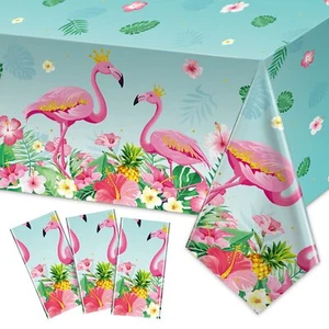 3 Pack Disposable Plastic Tablecloths Tropical Luau Hawaiian Party Table Cover - Picture 1 of 7