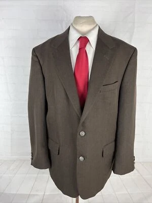 Haband Men's Brown Solid Polyester Blazer 46R $395 - Image 1 of 4