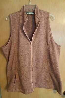 Chaleco tejido Riders By Lee para mujer rosa malva 1X cremallera completa sin mangas bolsillos delanteros Foto 1 de 4