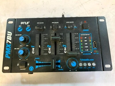 Pyle PMX7BU 3-CH Bluetooth MP3 DJ Mixer with USB Flash Reader For Parts (H7A*) - Image 1 of 4