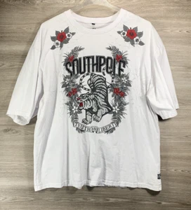 Southpole Mens Graphic T Shirt Tiger Y2K NWT 4XB Classic Grunge White - Picture 1 of 8