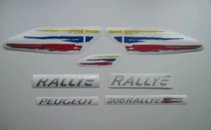 JUEGO CALCOMANÍAS PEGATINAS REPUESTO PEUGEOT 206 RALLYE PERSONALIZADAS KIT GRÁFICOS PLATEADO - Imagen 1 de 5