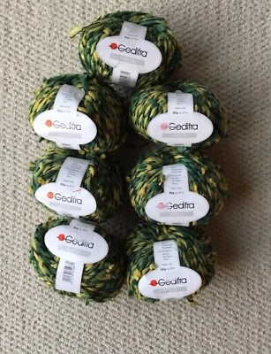 Gedifra Arica 羊毛混纺纱线 50 克 绿色 "Farbe" #2467 批量 9 件 Skeins 全新 — 第 1/4 张图片