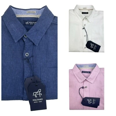 Camicia uomo lino e cotone made in italy  sconto saldi -50% promo - Immagine 1 di 4