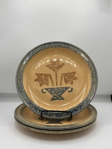 Vintage Pfaltzgraff Americana MAFA Vase Dinner Plates 10.5" Stoneware Lot of 3 - Picture 1 of 5