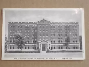 RPPC Postcard Mercy Hospital School of Nursing & Residence Oshkosh Wisconsin Wi - Picture 1 of 2