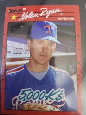 1989 Donruss  Leaf Nolan Ryan 665 Wrong Back Error Yellow Print Dot After Ryan - Image 1 of 4