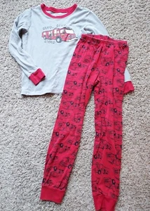 Gymboree Pajamas size 8 Fire Truck Gray Red Two Piece Snug Fitting Cotton - Picture 1 of 6
