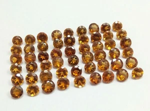 10 Pcs Natural Hessonite Garnet Round Cut Lot 4.5 MM Loose Gems Finest Quality - Picture 1 of 8