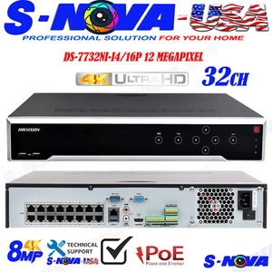 Hikvision 12MP 32CH NVR 16CH porte PoE H.265+ 4x SATA DS-7732NI-I4/16P - Foto 1 di 5