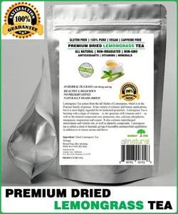 Zitronengras Tee 30 Beutel 100% Natur Premium Koffeinfrei Tee Wiederverschließbar Beutel - Bild 1 von 5