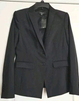NUEVO Blazer Ann Taylor para mujer talla 4 negro rayas débiles 2 botones delanteros nuevo con etiquetas  Foto 1 de 4