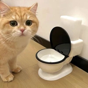 Toilet Shape Cats Drinking Dispenser 600ml Water Bottle Pet Supplies - Picture 1 of 9
