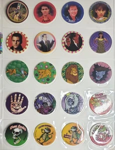 Mixed Lot of 20 Milk Cap/POGS Batman Power Rangers Lion King Troy Played With - Picture 1 of 2