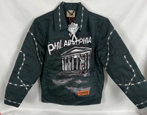 Philadelphia Rocky Jacket Grim Reaper skull 76ers logo Brand X Medium - Picture 1 of 5