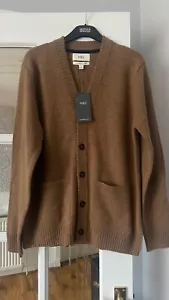 BNWT M&S MENS GENTS CARAMEL LAMBSWOOL RICH CARDIGAN M (38-40) - Picture 1 of 3