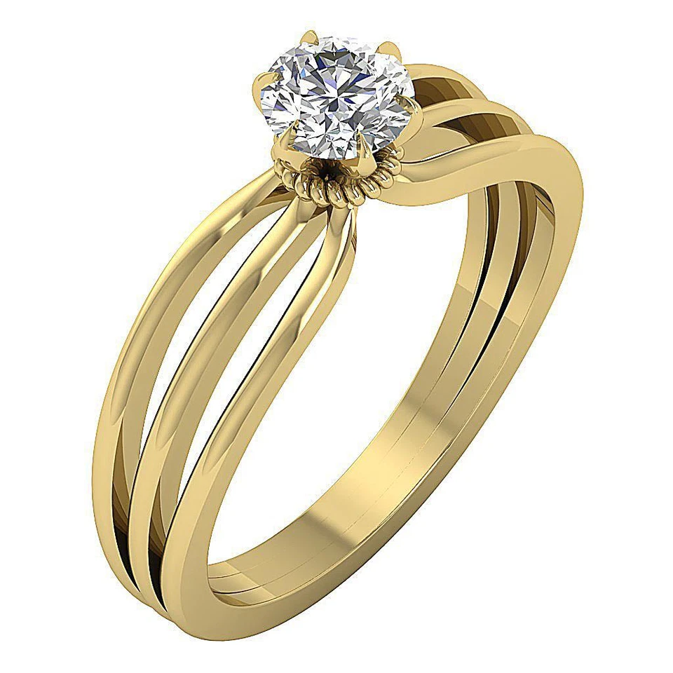 Solitaire Genuine Diamond Ring I1 H 0.65 Ct  14K White Yellow Rose Gold 5.90MM - Image 1 of 4
