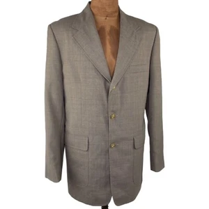 Mens 40 Long NEW Orvis Sand Color 3 Button Traveler Blazer Hopsack Gold Buttons - Picture 1 of 5