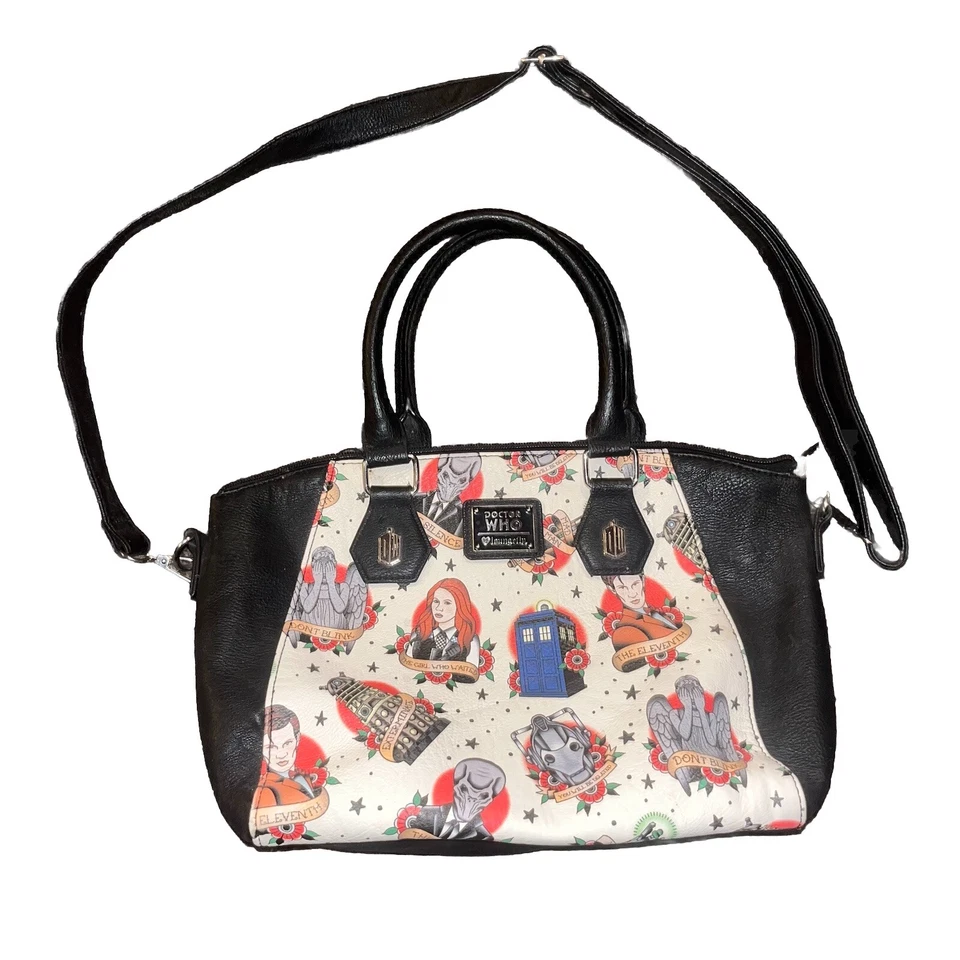 Raro Cartera Loungefly Doctor Who Cuero Negro Excelente Estado Foto 1 de 4