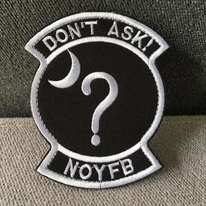 Insignia de remache encubierta bordada USAF Ops Área 51 Don't Ask Special Projects - Imagen 1 de 5