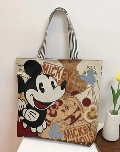 DISNEY MICKEY & MINNIE MOUSE Grande TAPIZ TOTE Hombro Bolso de Compras Cartera NUEVO - Imagen 1 de 3