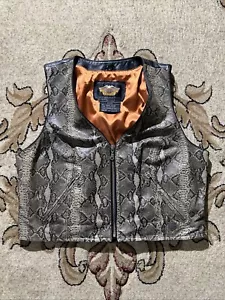 Harley Davidson Genuine Snake LEATHER VEST Women’s Sz XL - Picture 1 of 14