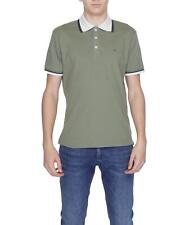 Gas Plain Polo with Button Fastening and Short Sleeves  -  Polos  - Green