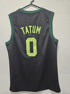 NEW - JAYSON TATUM #0 BOSTON CELTICS CUSTOM GREEN BLACK JERSEY MENS SIZE LARGE - Picture 1 of 10