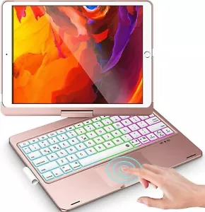 For iPad 9th/8th/7th Gen 10.2 inch Case with Keyboard 360° Rotatable Touchpad US - Picture 1 of 34