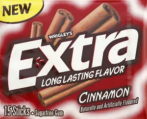 Extra Cinnamon Sugarfree Gum, Single Pack, 15Count - Picture 1 of 12
