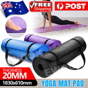 20MM Thick Yoga Mat Pad NBR Nonslip Exercise Fitness Pilate Gym Durable - Picture 1 of 12