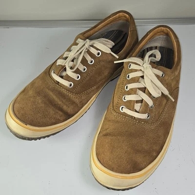 N0252 VTG Hush Puppies Brown Suede Lace Up Sneakers Shoes Men US 9 UK 8.5 EUR 43 - Image 1 of 4