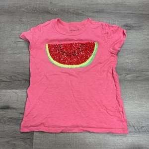 J. Crew Crewcuts Girls sequin watermelon graphic T-shirt Size XL 12-14 Fun Cute - Picture 1 of 6