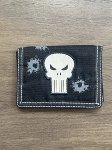Y2K Marvell Punisher Logo Black Wallet - Picture 1 of 8