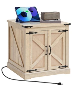 Tavolino in Rattan, Tavolino Rettangolare in Legno Di Vimini Rattan Con Piano in - Foto 1 di 12