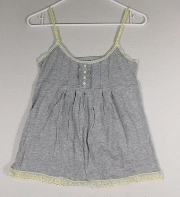 Blusa Energie para mujer con botones sin mangas correas de espagueti talla M gris Foto 1 de 4