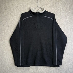 Kuhl Sweater Men’s Black Alpaca Fleece Pullover 1/4 Zip Sz 2XL - Picture 1 of 16