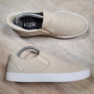 Kizik Venice Slip On Loafer Casual Shoes Womens 9.5 Mens 8 Beige Cream Canvas - Picture 1 of 12