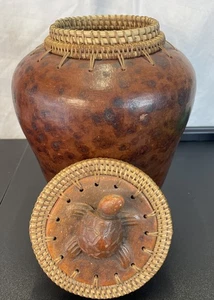 VTG INDONESIAN SASAK LOMBOK POTTERY HAND MADE CLAY Leather TERRACOTTA  8" Turtle - Picture 1 of 17