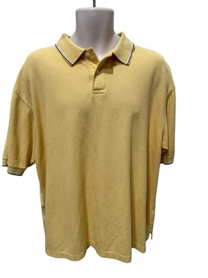 Haggar Polo Shirt Men's Large Yellow Golf Cool 18 Short Sleeve Collared - Image 1 of 4
