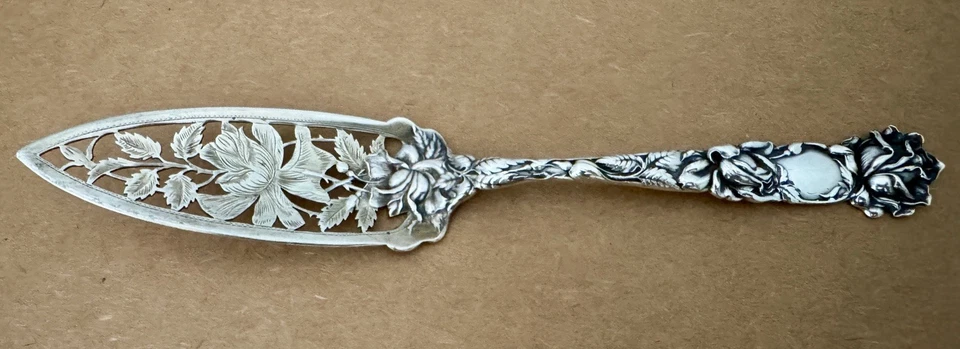 RARO ALVIN BRIDAL ROSE GRANDE 9 1/8” ESTERLINA ELEGANTE GELATINA SERVIDOR C. 1903 Foto 1 de 4