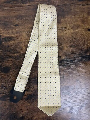 Corbata Brooks Brothers beige con puntos azules 100 % seda para hombre 58" Foto 1 de 4