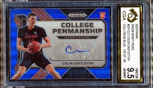 2023-24 Draft Picks College Penmanship Signature Blue #CP-CLC Colin Castleton - Picture 1 of 3