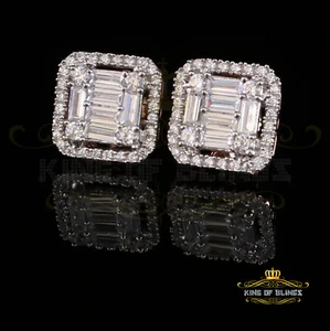925 Rose Sterling Silber 0,96ct Zirkonia Damen Hip Hop Quadrat Ohrringe - Bild 1 von 12