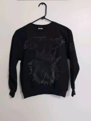 Sudadera negra mediana Ed Hardy Christian Audigier Bulldog para niños Foto 1 de 4