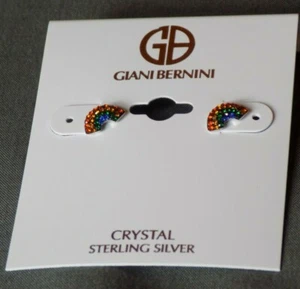 Giani Bernini Sterling Silver Crystal Rainbow Stud Earrings - New With Tags - Picture 1 of 2