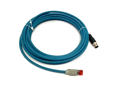 Bosch Rexroth 3842410117 Ethernet Data Transfer Cable M12 to RJ45 5m Length - Image 1 of 4